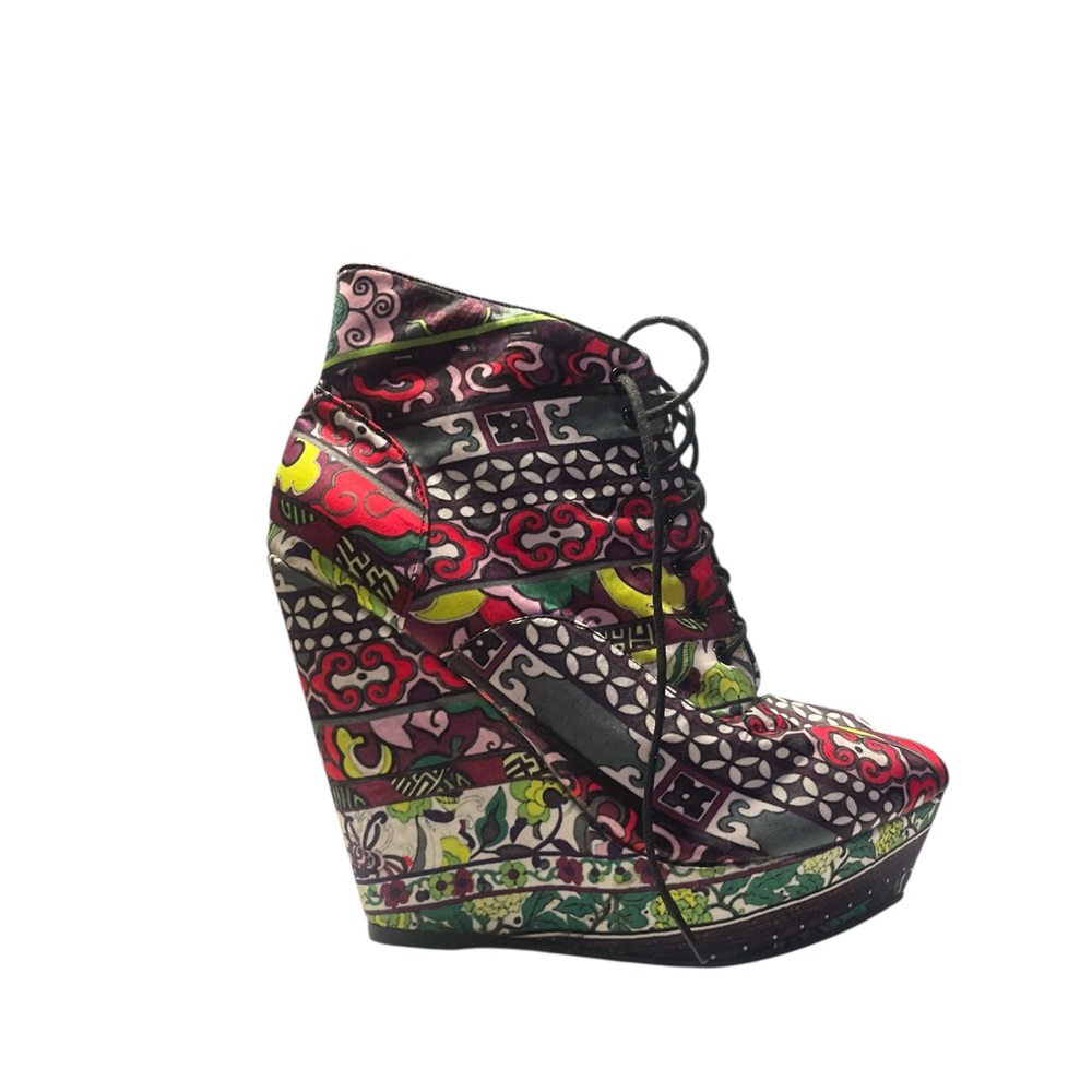 Charles Albert Multicolor Patterned Wedge Shoes